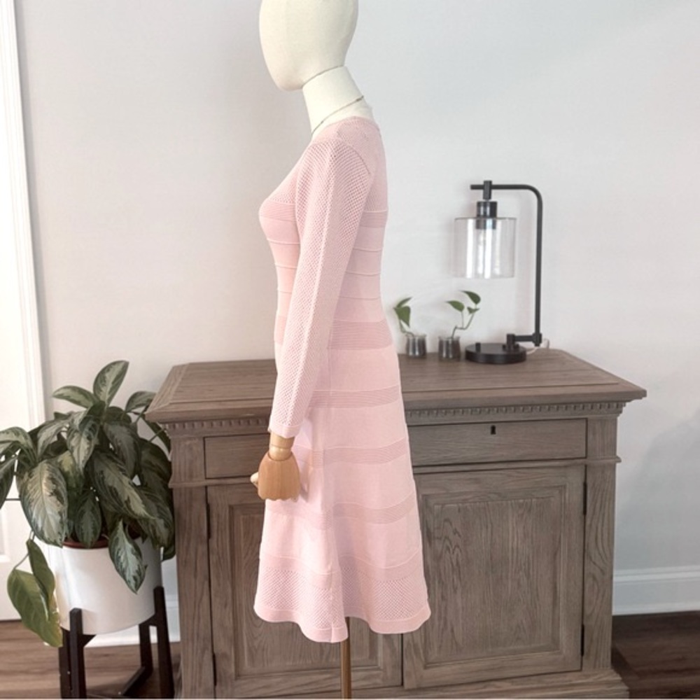 Vince Camuto Mesh-detail Fit-and-flare Dress | Size Small - Picture 8 of 14